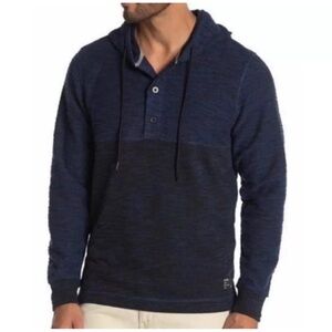 Unionbay Baja Textured Knit Pullover Hoodie Henley Mens XL